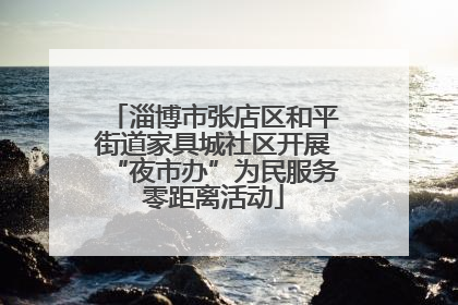 淄博市张店区和平街道家具城社区开展“夜市办”为民服务零距离活动