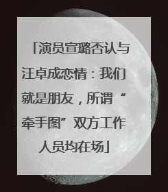 演员宣璐否认与汪卓成恋情：我们就是朋友，所谓“牵手图”双方工作人员均在场