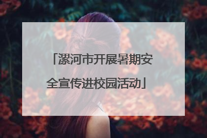 漯河市开展暑期安全宣传进校园活动
