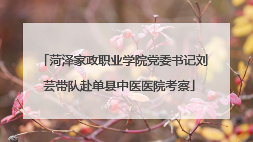 菏泽家政职业学院党委书记刘芸带队赴单县中医医院考察