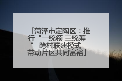 菏泽市定陶区：推行“一统领 三统筹” 跨村联建模式 带动片区共同富裕