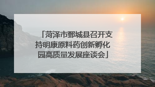 菏泽市鄄城县召开支持明康原料药创新孵化园高质量发展座谈会