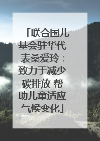 联合国儿基会驻华代表桑爱玲：致力于减少碳排放 帮助儿童适应气候变化