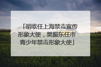 胡歌任上海禁毒宣传形象大使，樊振东任市青少年禁毒形象大使