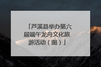 芦溪县举办第六届端午龙舟文化旅游活动（图）