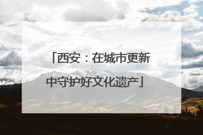 西安：在城市更新中守护好文化遗产