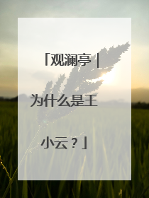 观澜亭｜为什么是王小云？