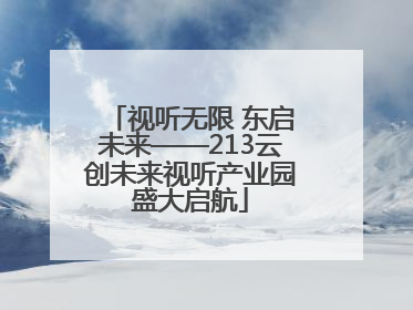 视听无限 东启未来——213云创未来视听产业园盛大启航