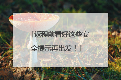 返程前看好这些安全提示再出发！