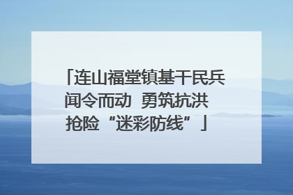 连山福堂镇基干民兵闻令而动  勇筑抗洪抢险“迷彩防线”