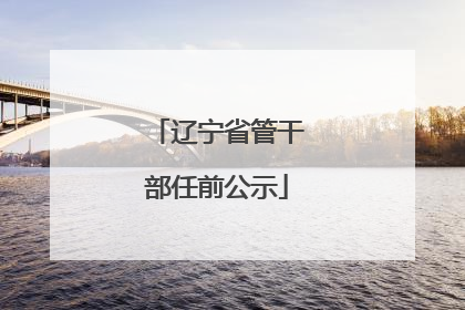 辽宁省管干部任前公示