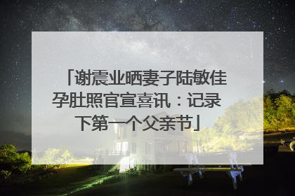 谢震业晒妻子陆敏佳孕肚照官宣喜讯：记录下第一个父亲节