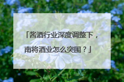 酱酒行业深度调整下，南将酒业怎么突围？