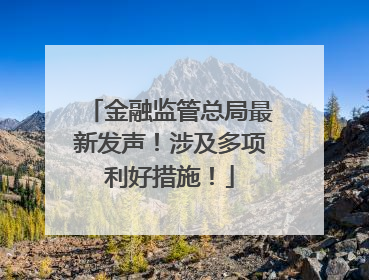 金融监管总局最新发声！涉及多项利好措施！