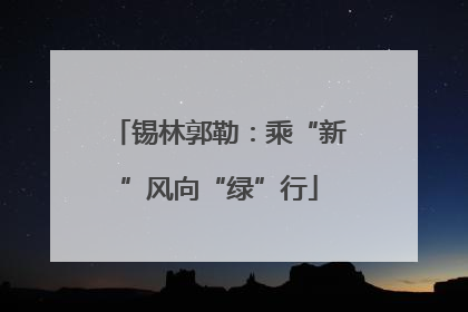 锡林郭勒：乘“新”风向“绿”行