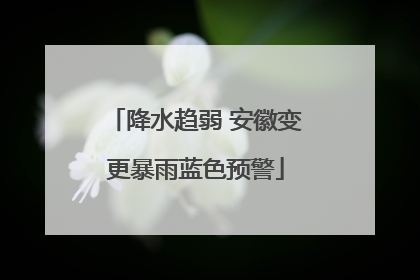 降水趋弱 安徽变更暴雨蓝色预警
