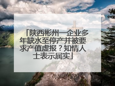 陕西彬州一企业多年缺水至停产并被要求产值虚报？知情人士表示属实