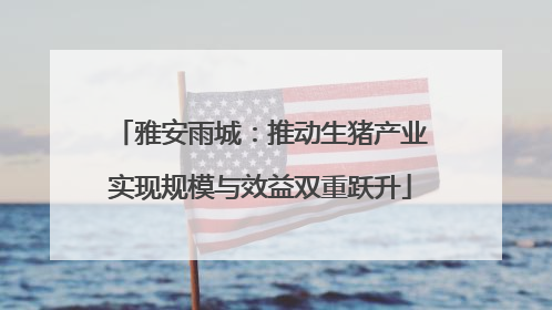 雅安雨城：推动生猪产业实现规模与效益双重跃升