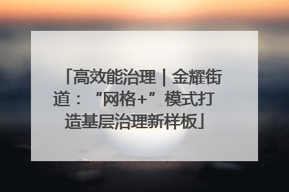 高效能治理｜金耀街道：“网格+”模式打造基层治理新样板