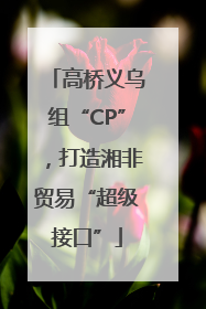高桥义乌组“CP”，打造湘非贸易“超级接口”