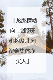 龙虎榜动向：2股获机构及北向资金集体净买入