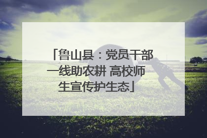 鲁山县：党员干部一线助农耕 高校师生宣传护生态