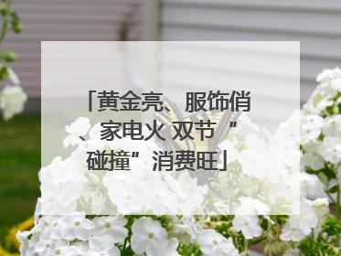 黄金亮、服饰俏、家电火 双节“碰撞”消费旺