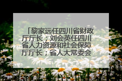 黎家远任四川省财政厅厅长；刘会英任四川省人力资源和社会保障厅厅长；省人大常委会任免一批干部