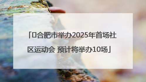﻿合肥市举办2025年首场社区运动会 预计将举办10场