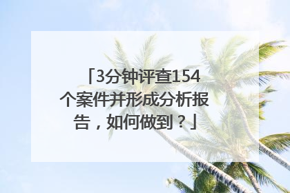 3分钟评查154个案件并形成分析报告，如何做到？