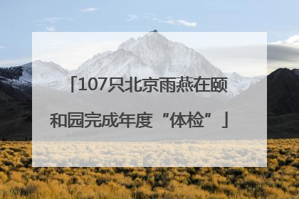 107只北京雨燕在颐和园完成年度“体检”