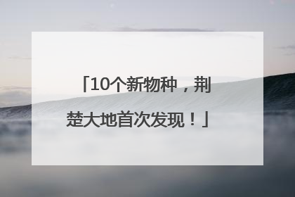 10个新物种，荆楚大地首次发现！