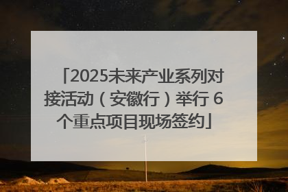 2025未来产业系列对接活动（安徽行）举行 6个重点项目现场签约