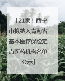 21家！西宁市拟纳入青海省基本医疗保险定点医药机构名单公示