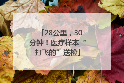 28公里，30分钟！医疗样本“打飞的”送检