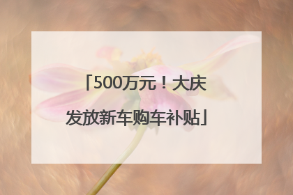 500万元！大庆发放新车购车补贴