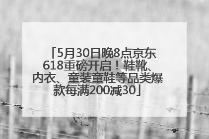 5月30日晚8点京东618重磅开启！鞋靴、内衣、童装童鞋等品类爆款每满200减30