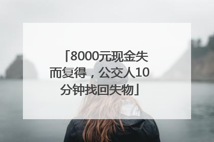 8000元现金失而复得，公交人10分钟找回失物